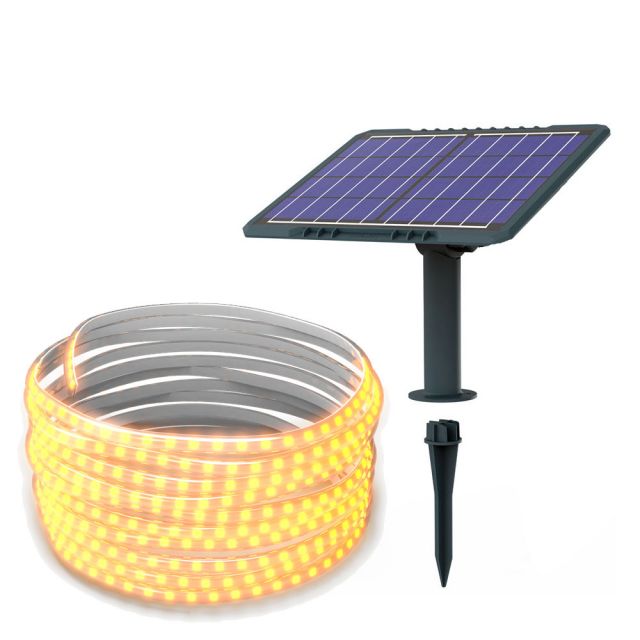 MJ-SM200 Warm Light Exterior Outdoor Waterproof Solar Powered Led Tape Lights for Home Garden Patio 